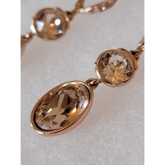 Givenchy Vintage Rose Gold Crystal Drop Earrings - Picture 4 of 6